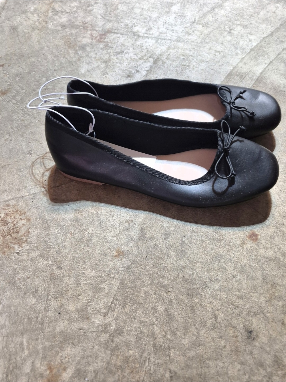 a new day Black Ballet Flats with Toe Bow